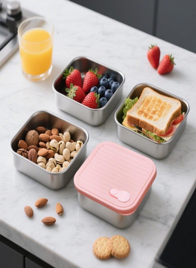 Solldgt 2 Pack Stainless Steel Sandwich Containers - Food Grade Sandwich Box with Lid, Reusable Metal Meal Prep Lunch Boxes, Food Storage Containers for Sandwiches, Snacks, Fruits - Image 4